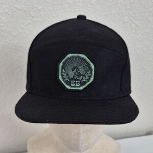 Eddie Bauer Mens Five Panel Wool Blend Black Snapback Hat OS